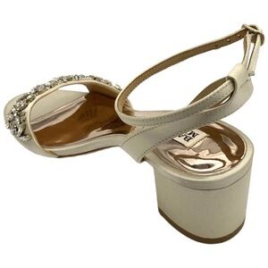 Elegant Cream Block Heel Sandals